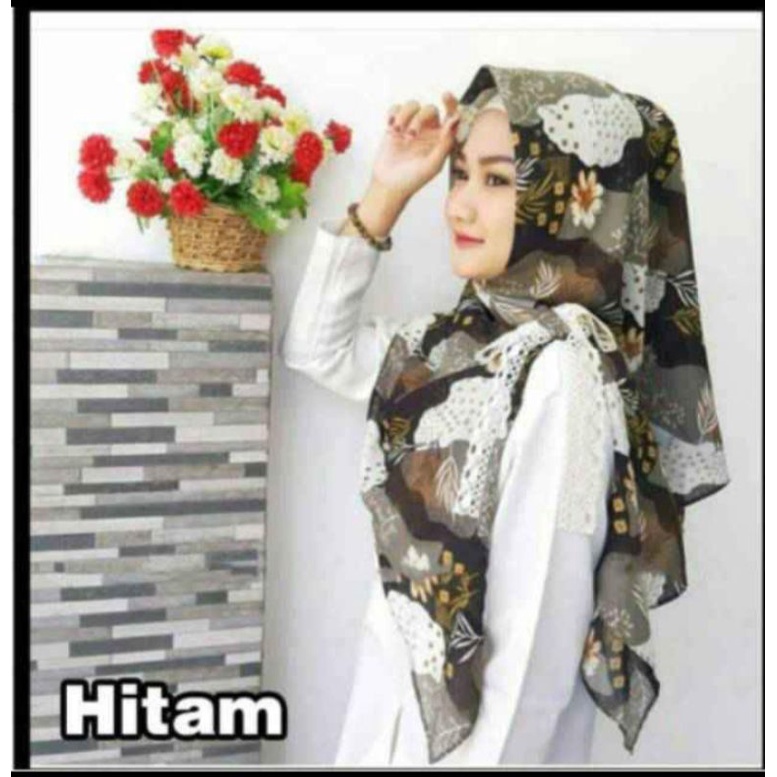 Segi Empat Instan Pita Jilbab segiempat instan hijab segi4 kerudung instan motif 1-24
