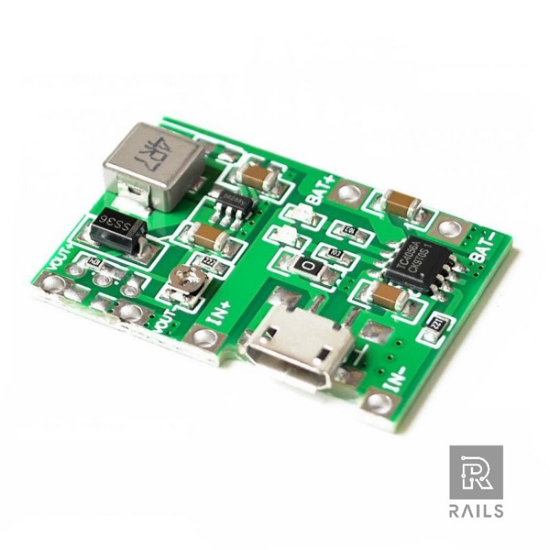 Modul Charger Baterai Lithium 18650 3.7V 5V 2A DC-DC Step Up