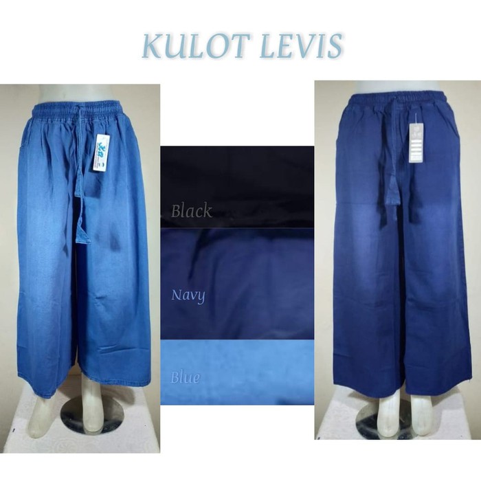 Termurah & Terlaris CELANA KULOT STANDAR JEANS DENIM - Hitam