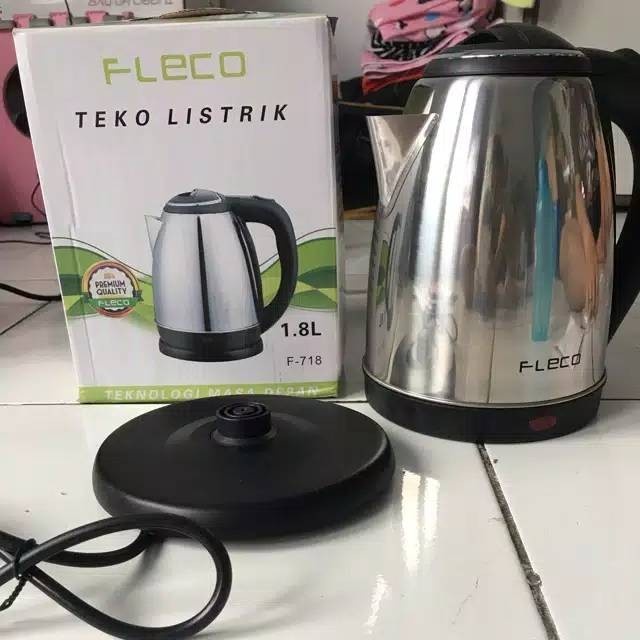 Kettle Electric/Teko Listrik Fleco F-715/F-718 1.5L/1.8L Pemanas Air Serbaguna Hemat Listrik