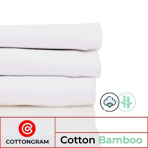 

DISKON- BISA COD Bahan Kaos Katun Bambu Kiloan 10 Warna Cotton Bamboo per Setengah Kg - Putih Bluish, Kain Saja