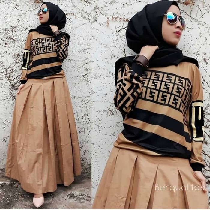 Baju Setelan Muslim Wanita/ VIANA SET PR001/ Setelan Setelan Terlaris - Pink Grey