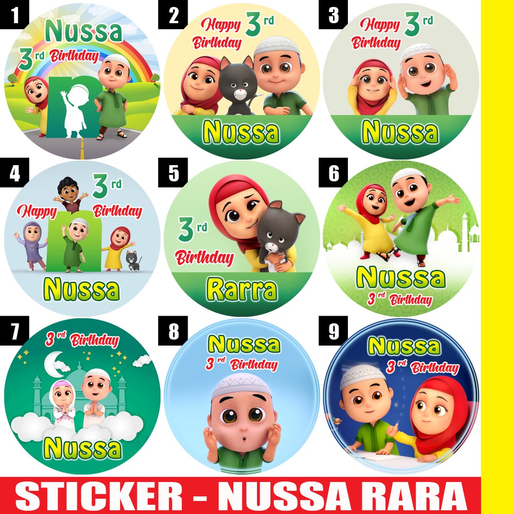 

60 STIKER LABEL BAG / KUE / SOUVENIR ULTAH ULANG TAHUN - NUSSA RARA