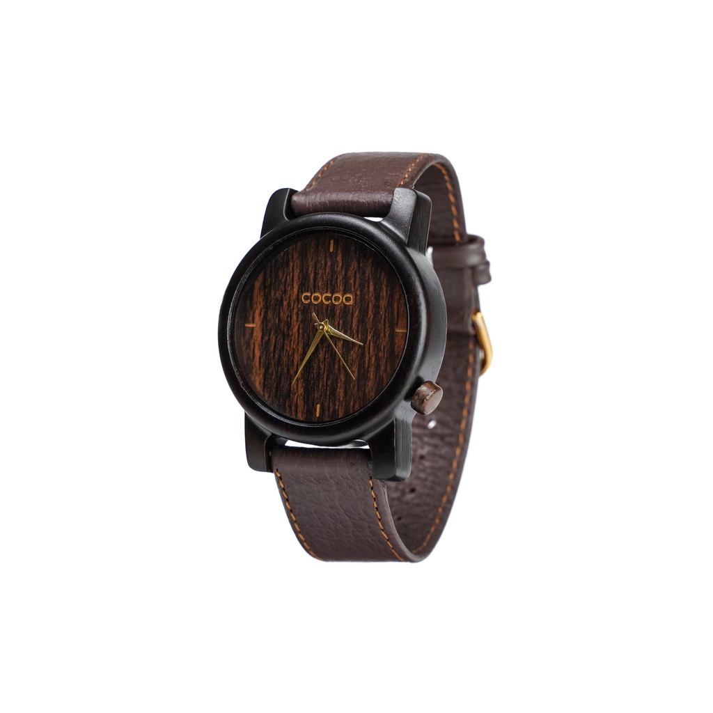 Jam Tangan Kayu Sonokeling Klasik Pria dengan Opsi Ukir Nama