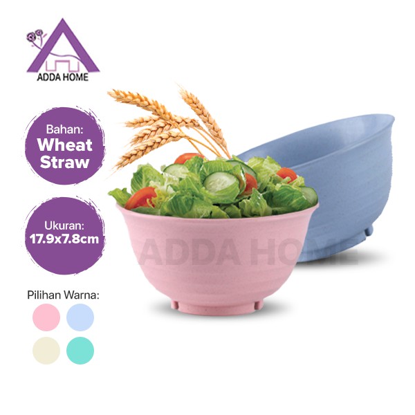 Adda Home - Mangkuk Anak Dewasa Travel Bahan Jerami Gandum Wheat Straw Size Large