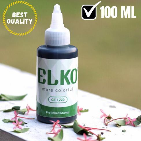 

[[BISA COD]] Tinta Stempel Flash Warna Hijau Waterproof ELKO 100 ML Untuk Kertas