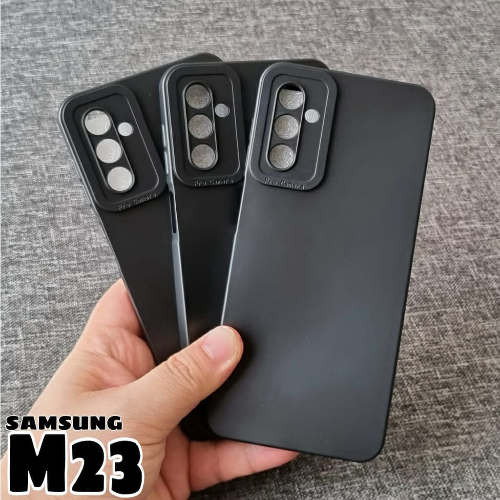 2IN1 CASE SAMSUNG M23 SOFTCASE SLIM MATTE PREMIUM BLACK PROTECT CAMERA