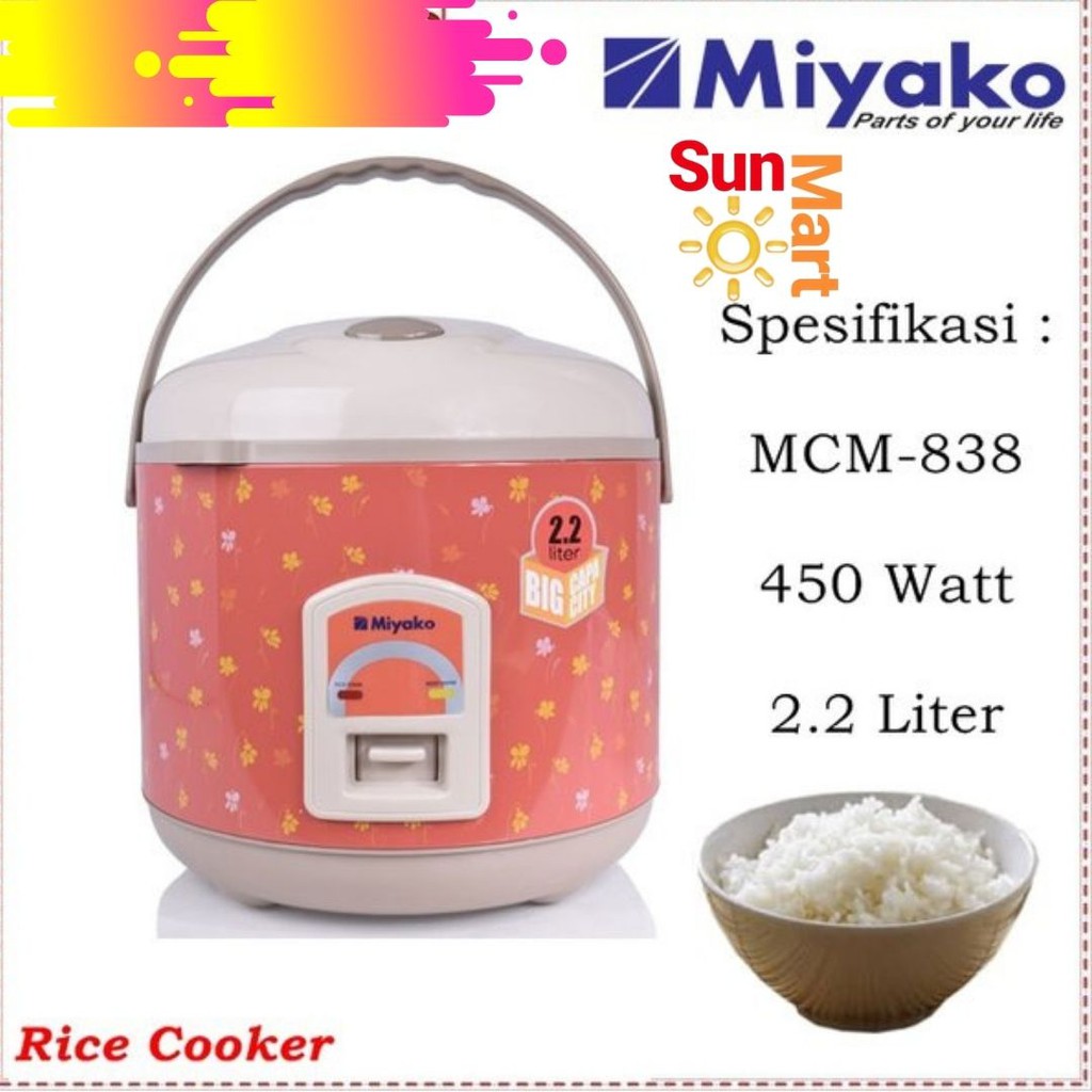 TERMURAH!!  Miyako Magic Com Rice Cooker 2.2L 3In1 - Mcm 838 Miyako MCM-838 Orange