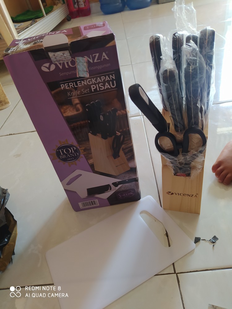 Vicenza Pisau Set - 10 Buah - Stainless Steel - Hitam