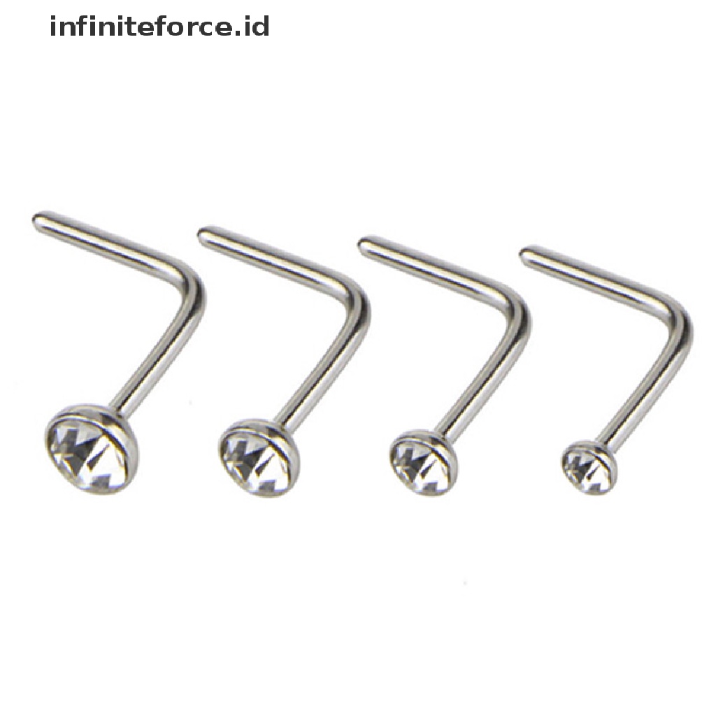 22pcs / Set Cincin Hoop Tindik Tubuh Hidung Bahan Stainless Steel