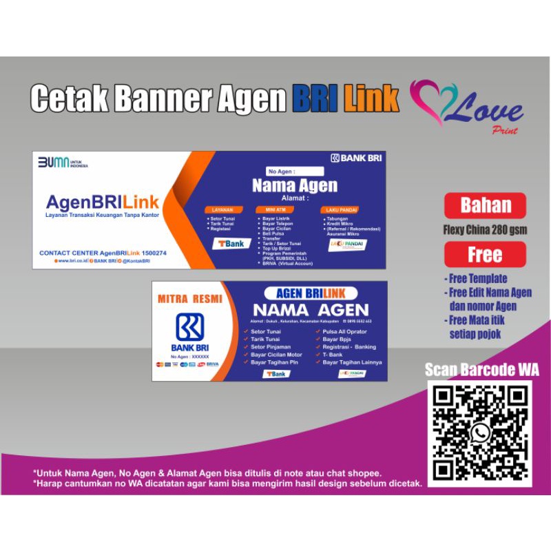 Jual Cetak Spanduk Banner Agen Brilink Shopee Indonesia