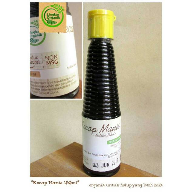 Kecap Manis kemasan 150ml (KECIL) Organik bebas/non MSG Lingkar Organik