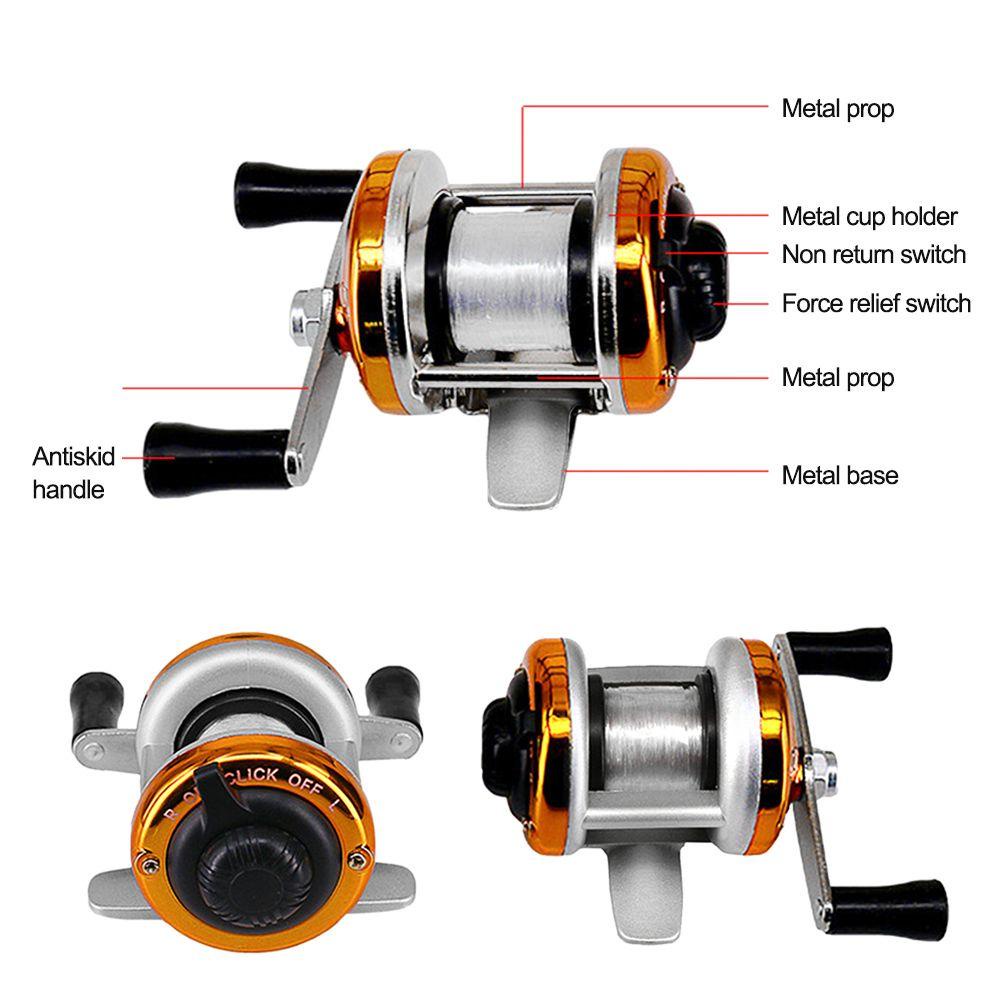 Suyo Ice Fishing Reel / Penggulung Senar Pancing Mini Bahan Metal 2 Warna