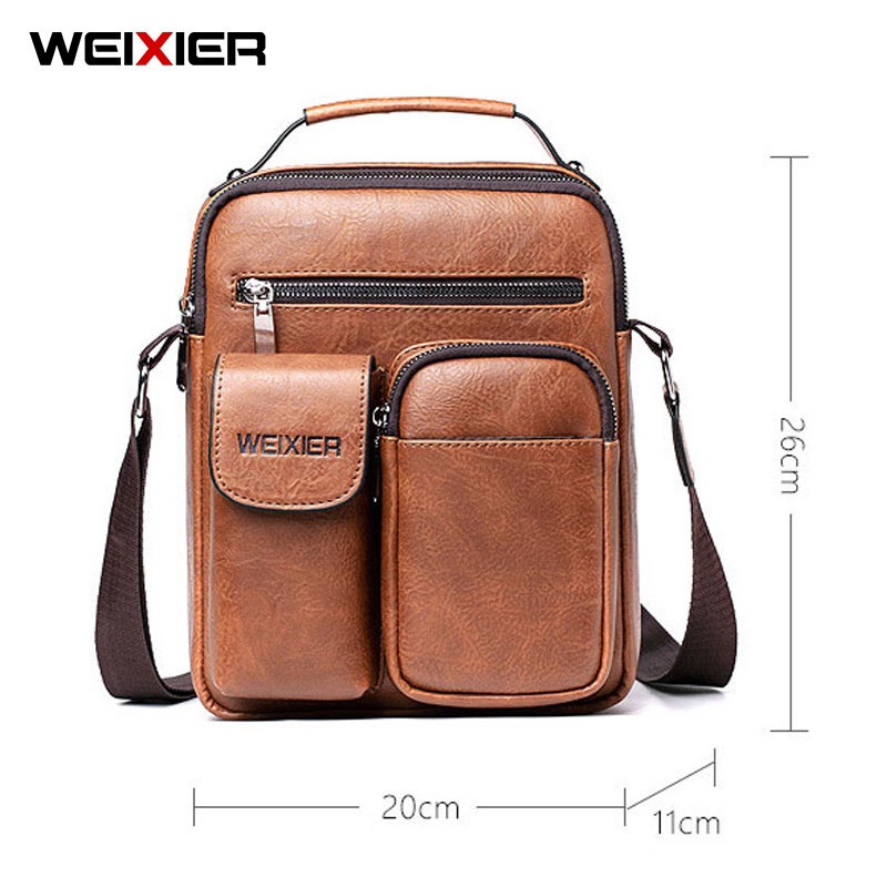 WEIXIER 8633 Tas Selempang Pria Kulit Sling Bag Anti Air WK-SBY