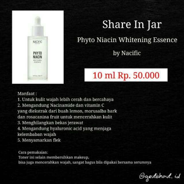 Share In Bottle Nacific Phyto Niacin Whitening Essence Indonesia