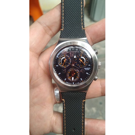 jam tangan swatch irony swiss chronograph second bekas original