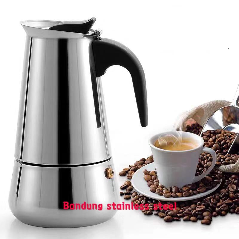 Mokapot 4 cup 200ml coffee maker alat kopi moka pot espresso stainless