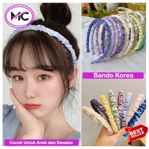 Bando Korea Style  Headband Bandana Dewasa Anak Lucu Imut Warna Aksesoris Rambut Korean Model