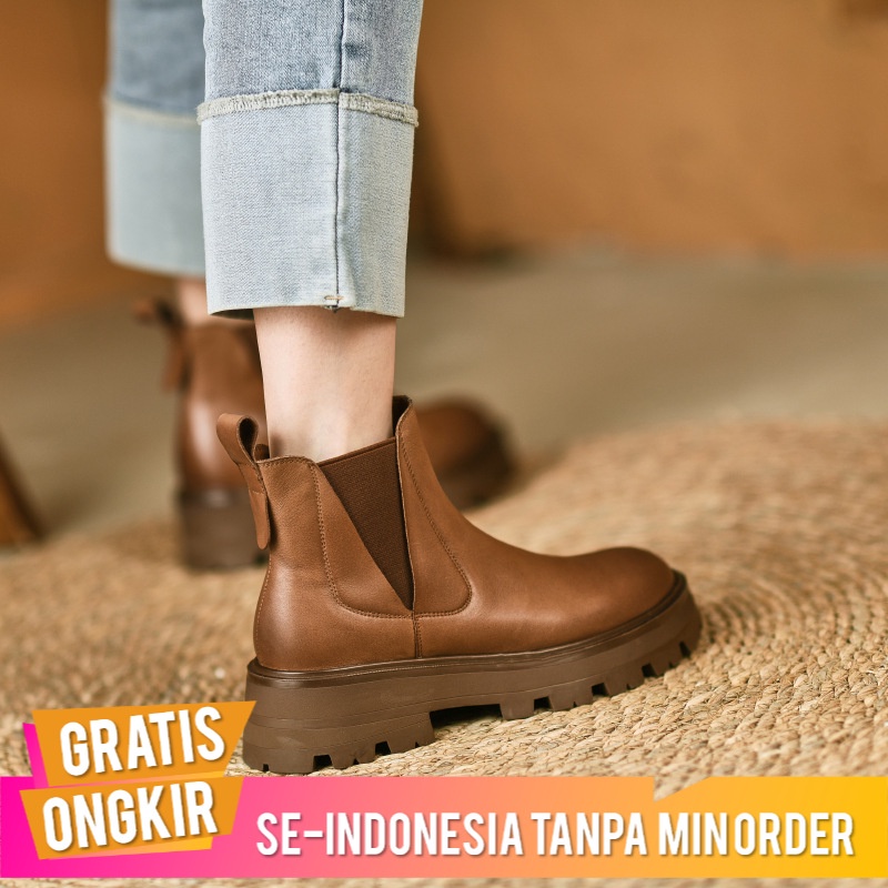 Sepatu Boot Wanita Import 2021new Chelsea Boots  Dr. Martens Sepatu Wanita Musim panas Tipis Sepatu