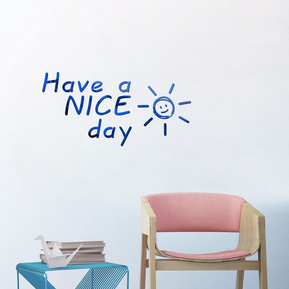 Retaily - STC001 Stiker Motivasi Wallpaper Tembok Kaca Dinding Quote Have A Nice Day Wall Sticker