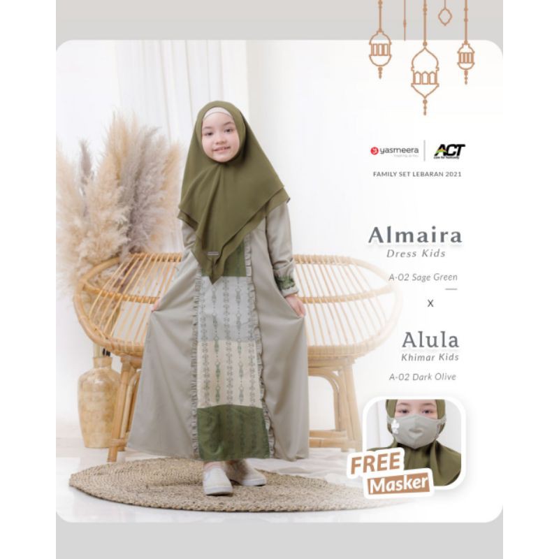 FAMILY SET SERIES 2021 ALMAIRA DRESS KIDS by YASMEERA