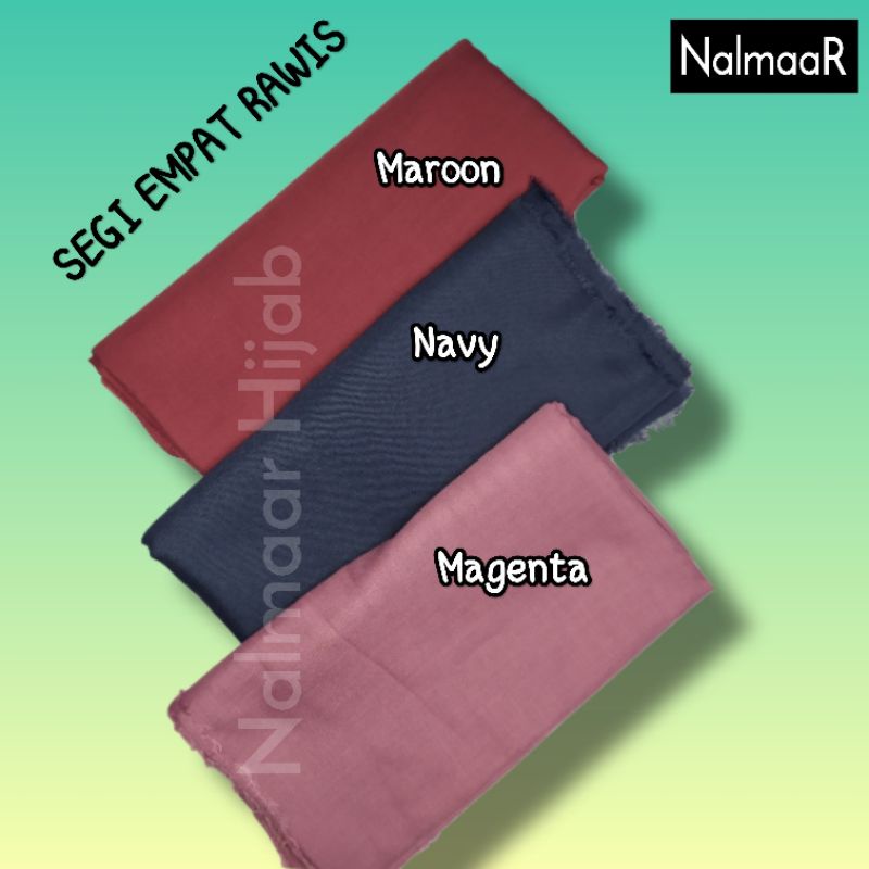 nalmaar hijab kerudung jilbab segi empat dewasa pinggiran rawis katun warna maroon navy magenta Dong