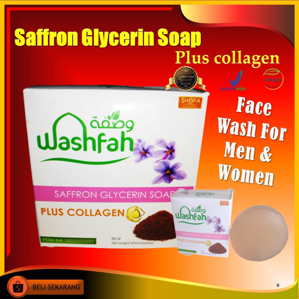 Sabun kecantikan Saffron Soap Sabun Safron Original Bpom Washfah Saffron Glycerin Soap Plus Collagen