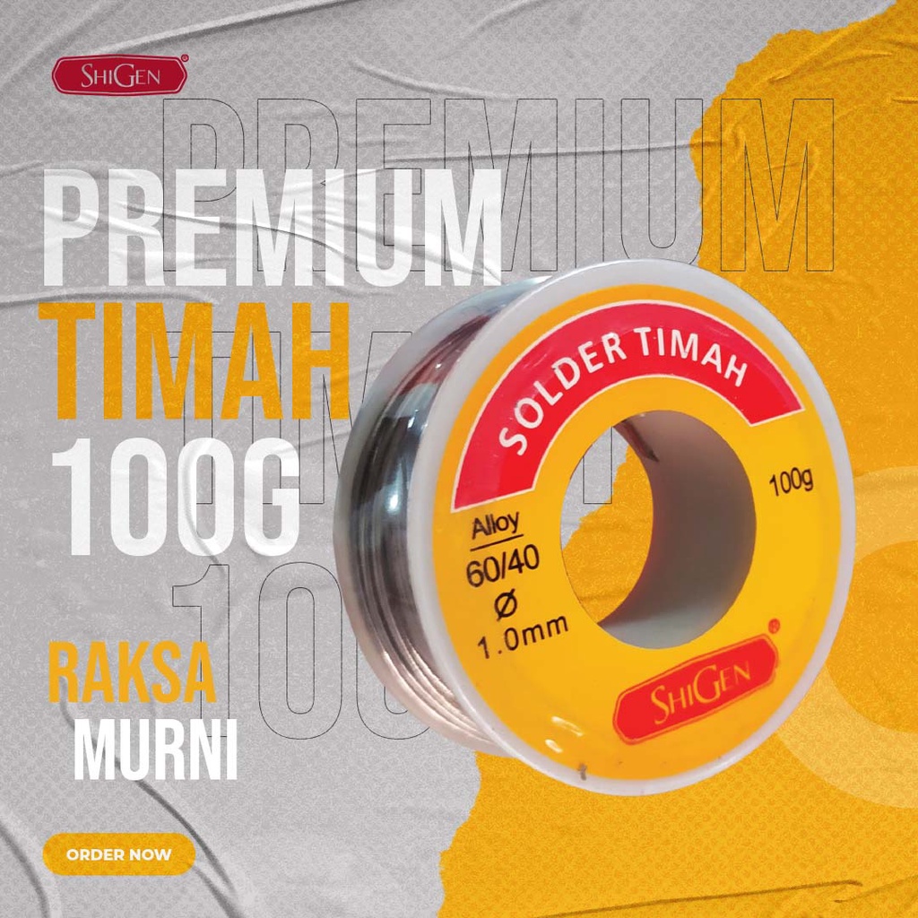 Solder Timah 100gr Murni 60/40 DIAMETER 1.0mm Shigen Grade 60% Alloy