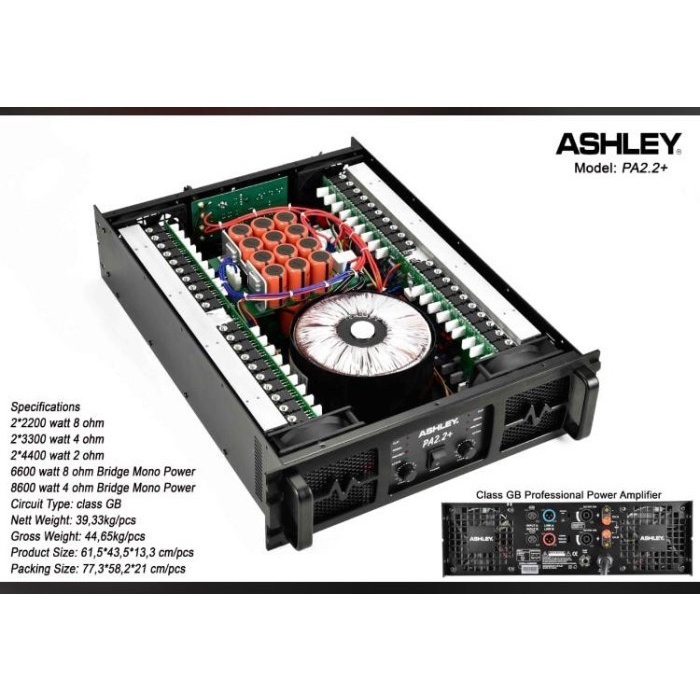 Power Amplifier Ashley PA 2.2+ / PA2.2+/ PA 2.2 Plus Class GB Original