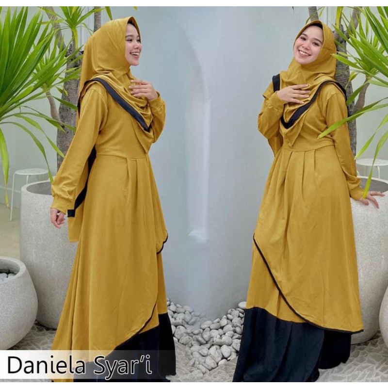 Gamis Syari Set Hijab Emery Dress LD110-130cm LEBARAN 2023