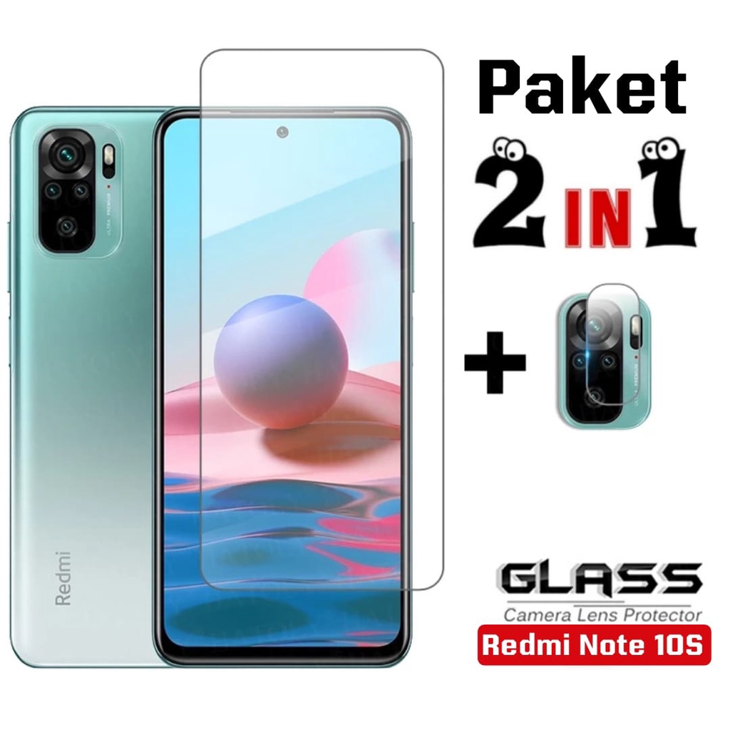 PROMO 2 in 1 Tempered Glass XIAOMI REDMI NOTE 11 4G / Note 10 Pro  / Note 10 / note 10 5G / Note 10s / Redmi 10 / Note 11 Pro + TG CAMERA Anti Gores Kaca Bening Layar