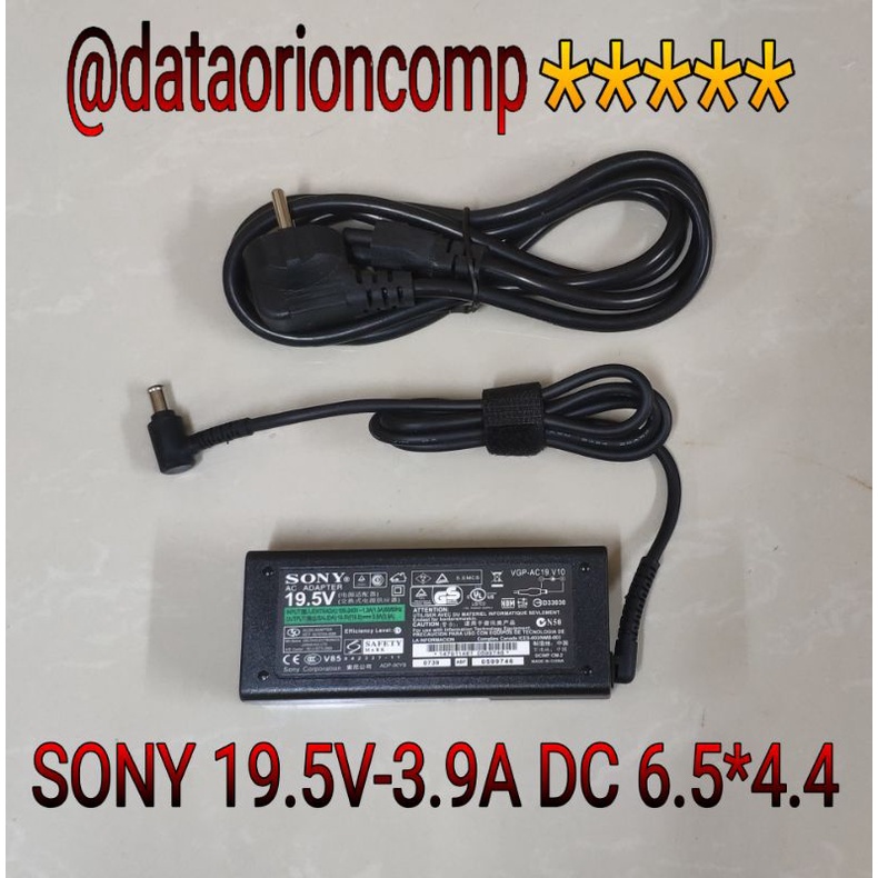 Adaptor Charger Sony Vaio 19.5V 3.9A DC 6.5*4.4 mm