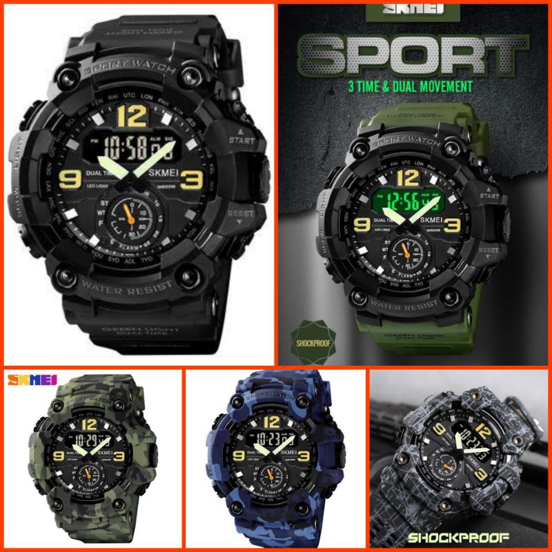 [ COD ] JAM TANGAN PRIA SKMEI 1637 DUAL TIME