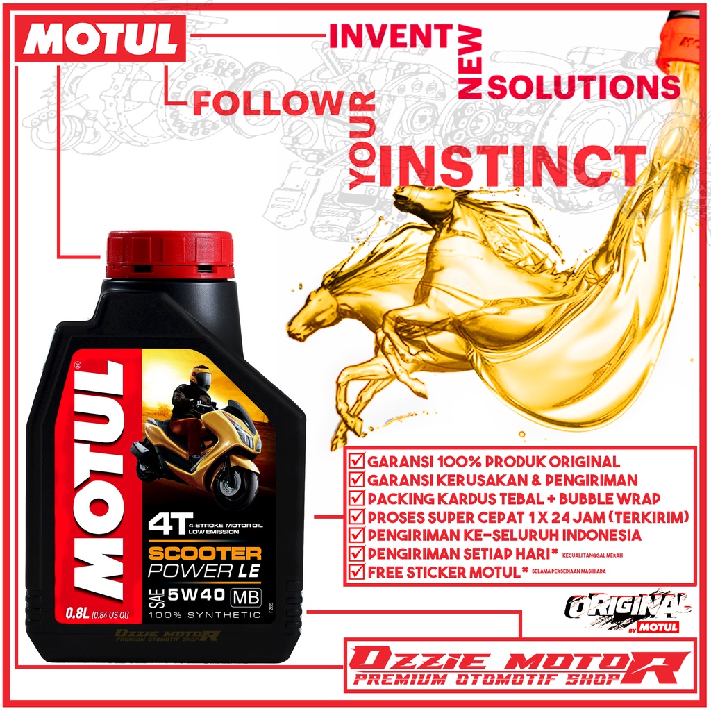 MOTUL SCOOTER POWER LE 800ml 5W40 OLI MOTOR IMPORT ORIGINAL BONUS KANEBO MOTUL / KEYCHAIN GANTUNGAN KUNCI MOTUL