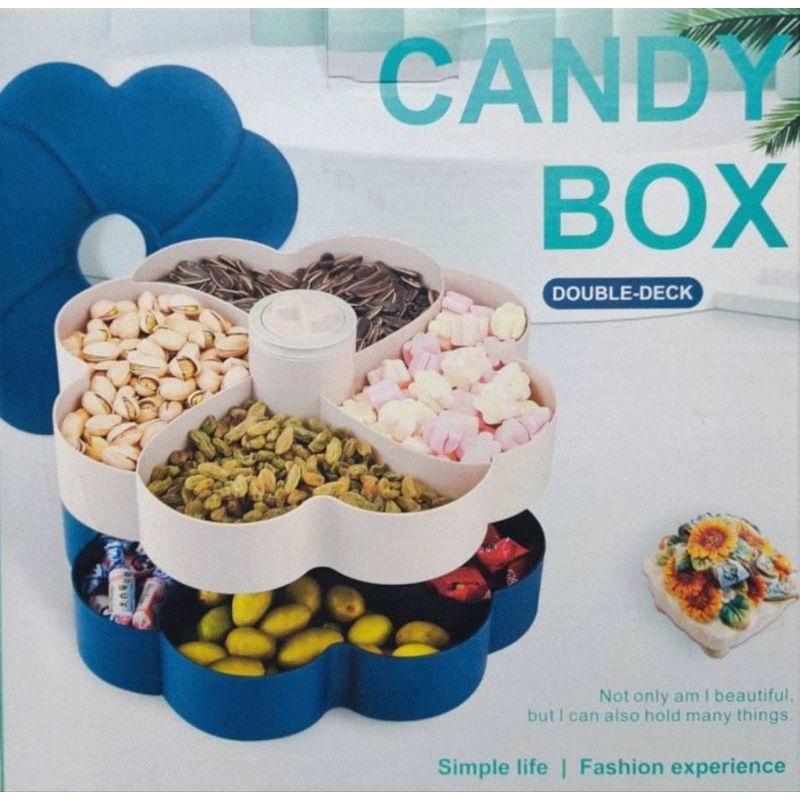 candi box double dek / toples bunga 2 susun