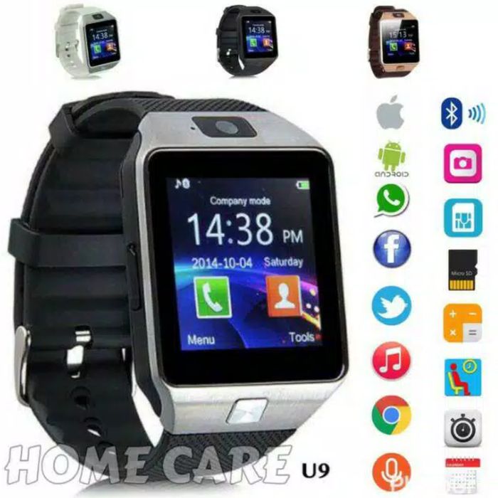 SMARTWATCH U9 SMART WATCH DZ09 Jam Tangan HP Android Support SIMCARD
