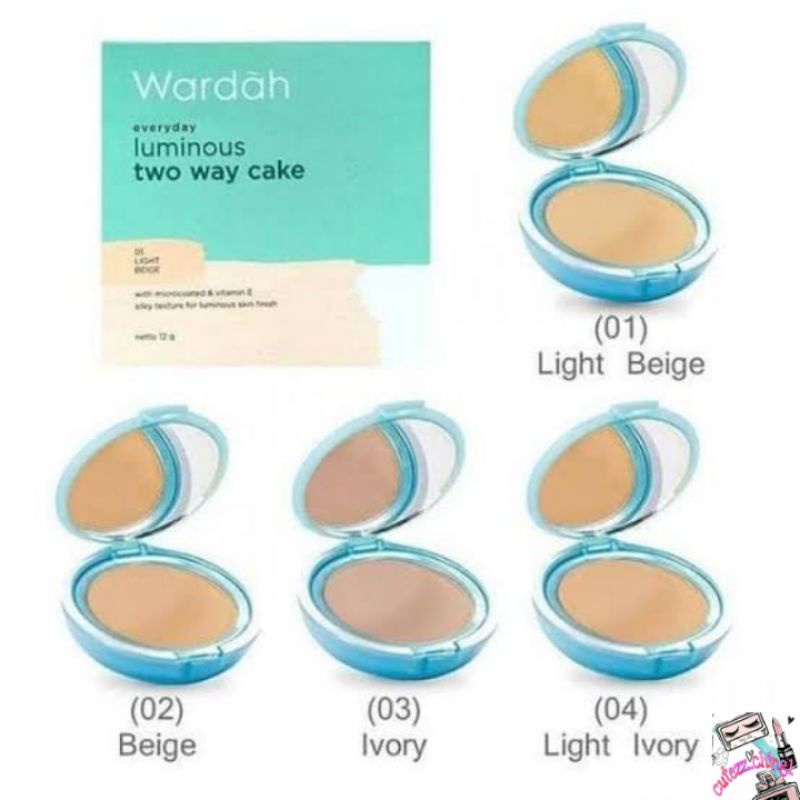 ☃Cutezz_Ching1☃Wardah Everyday Luminous Two Way Cake 12g - bedak dengan hasil matte yang halus dan ringan