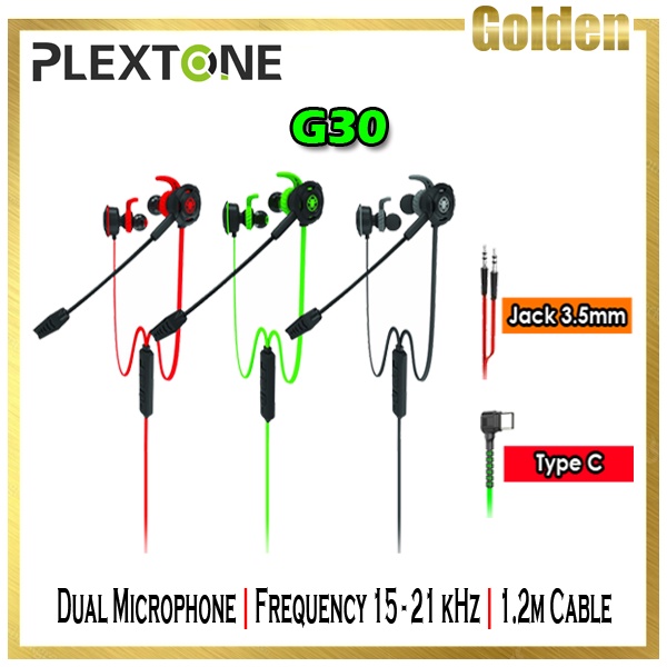 Plextone G30 Jack / Type-C In Ear Gaming Earphone Headset Original