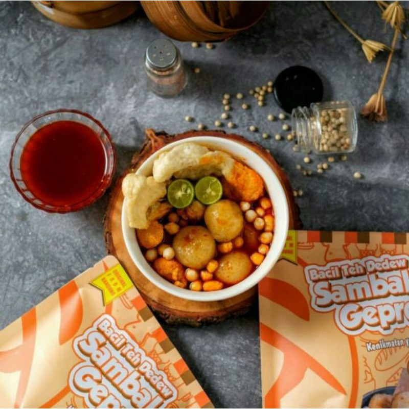 

Bacil sambal geprek teh Dedew Baso aci khas Bandung