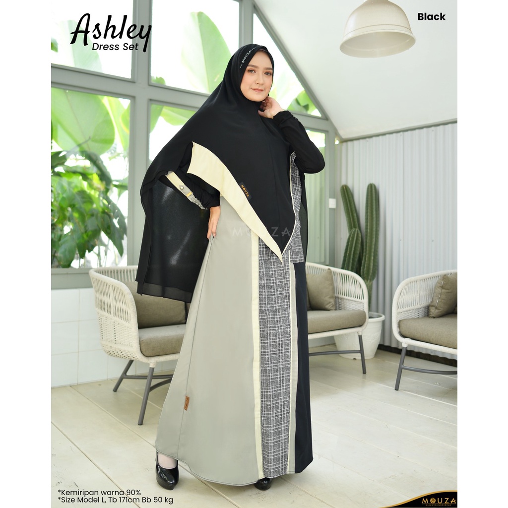 Mouza Ashley Khimar Jilbab Instan Syari original Branded