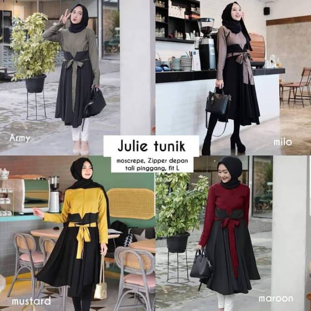 Baju tunik terbaru/baju atasan tunik/julie tunik muslim
