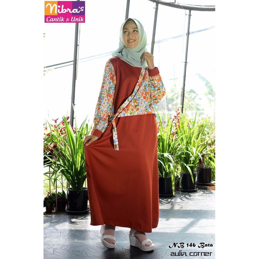 EKSLUSIF Gamis Syari Nibras NB 146 Bata ORIGINAL Model Gamis