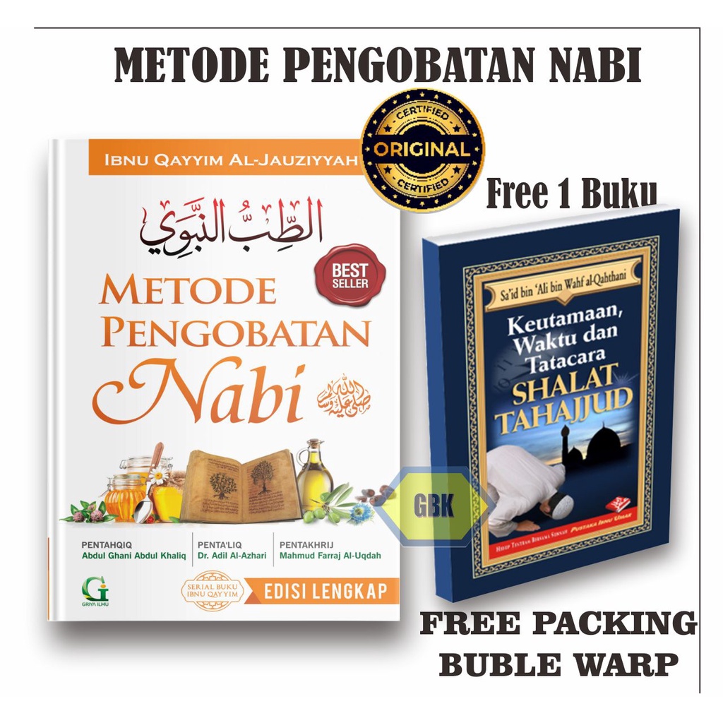 Metode Pengobatan Nabi ORI - ATH THIBBUN AN NABAWI Penerbit Griya Ilmu(Free 1 Buku Keutamaan Waktu Dan Shalat Tahajjud)