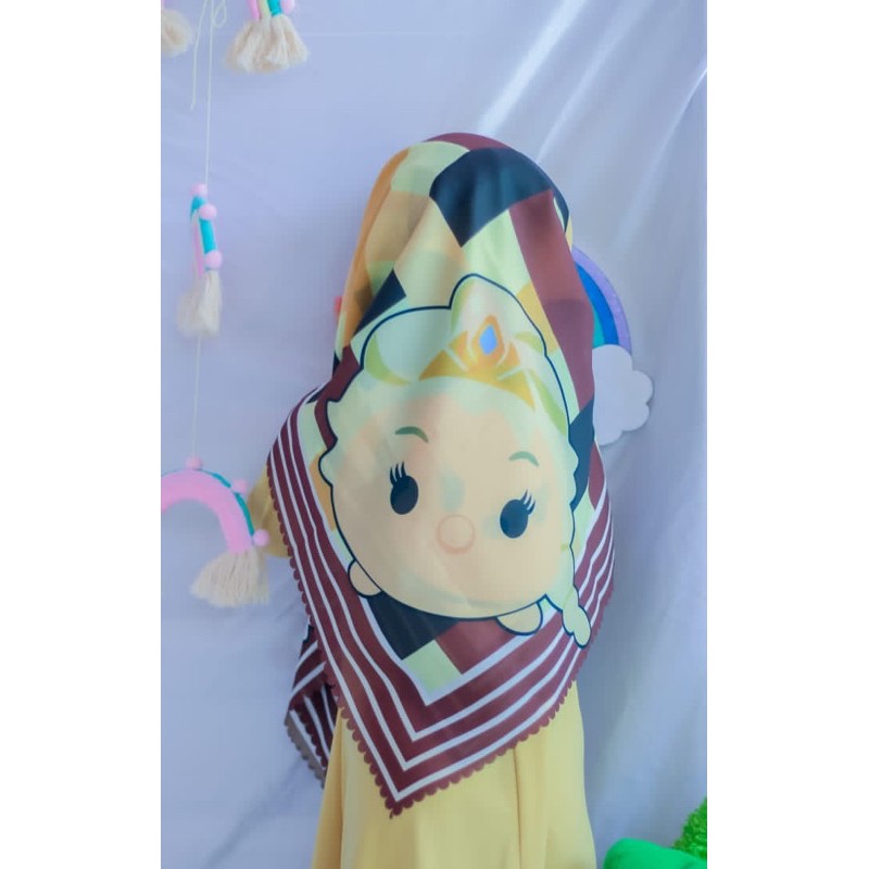 VOAL PRINTING ANAK BIG TSUM2 / HIJAB ANAK KARAKTER LUCU / KERUDUNG SEGIEMPAT ANAK/ HIJAB ANAK LUCU