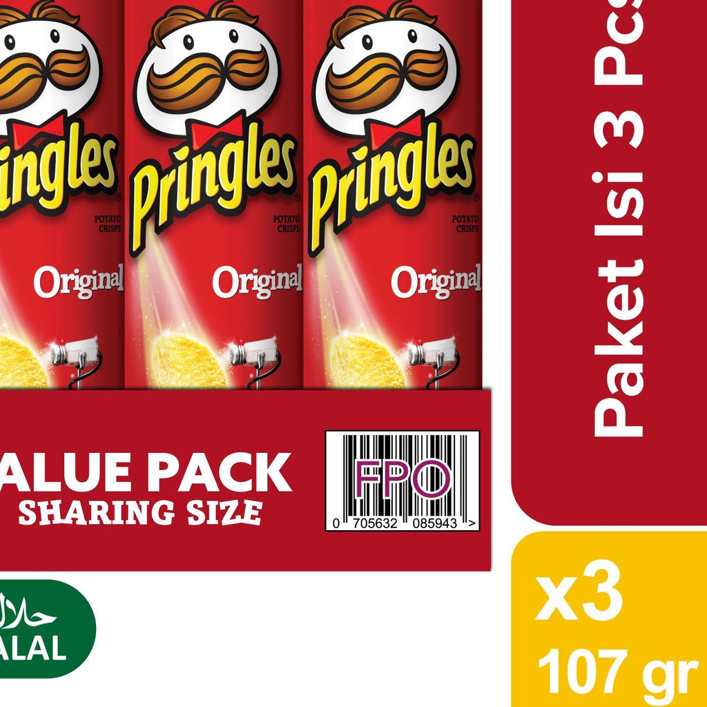 

3KD☘ Pringles Original Chips 107 gr x 3 pcs Terlaris!!