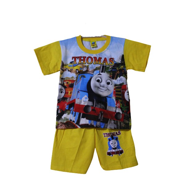 SETELAN BAJU THOMAS PRINTING BAHAN KAOS