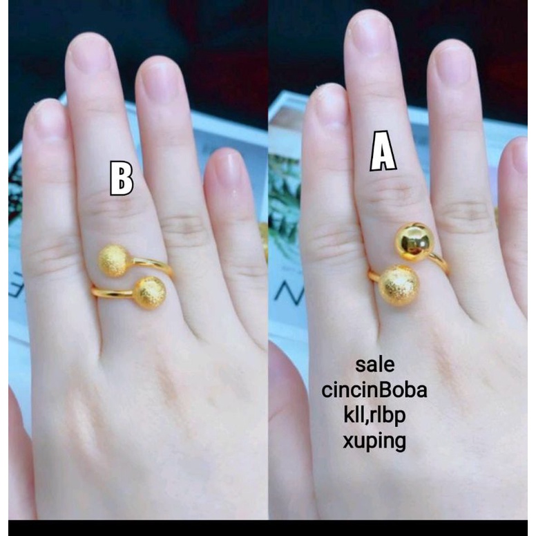 Cincin Boba dan gelang xuping asli cantik,mewah, cocok buat jari kecil atau besar krna free size