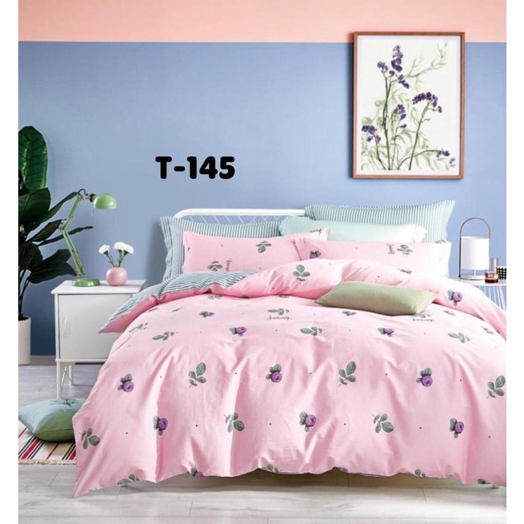 kain sprei meteran katun jepang motif daun bunga summer
