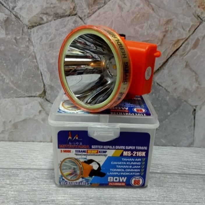 Barangunik2021-Senter Kepala Mitsuyama MS-216K 80W Cahaya Kuning - Headlamp Diving