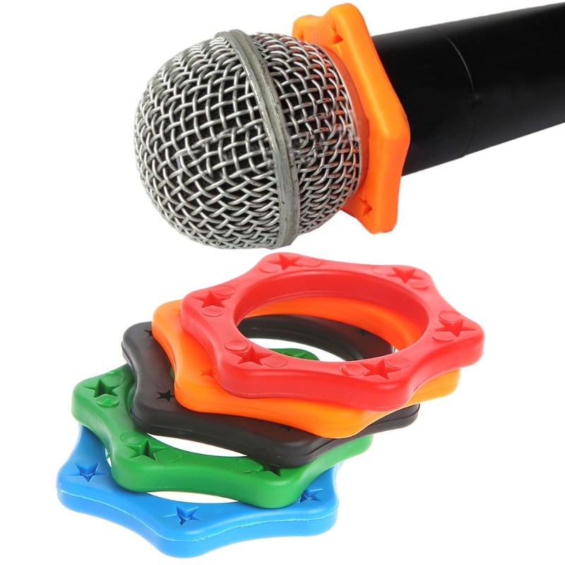 btsg 5 Pcs Rubber Anti Slip Roller Ring Protection For Handheld Wireless Microphone